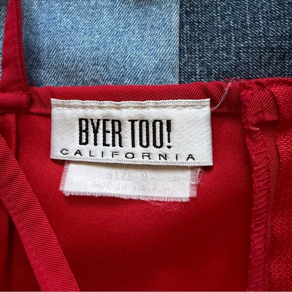 Byer Too! Vintage red mini dress cocktail party made in USA size 9 - Picture 3 of 13